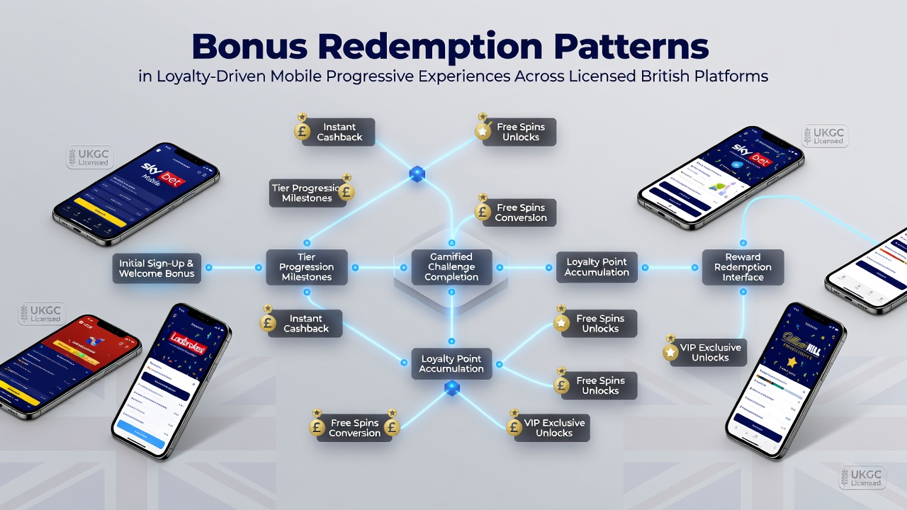 Mobile progressive slot interface showing loyalty bonus accumulation on a UK licensed platform