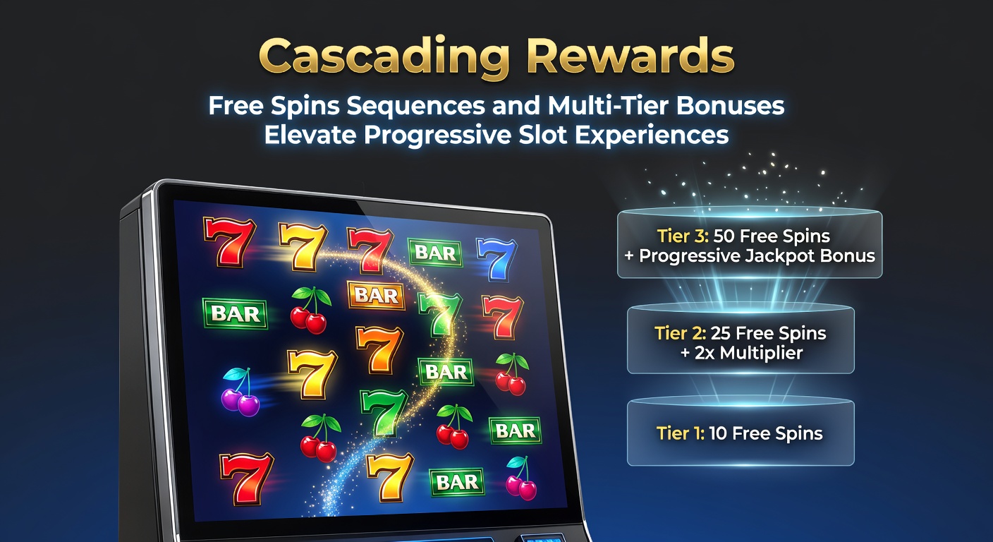 Vibrant cascading reels exploding with symbols in a progressive slot, triggering chained free spins and glowing jackpot meters