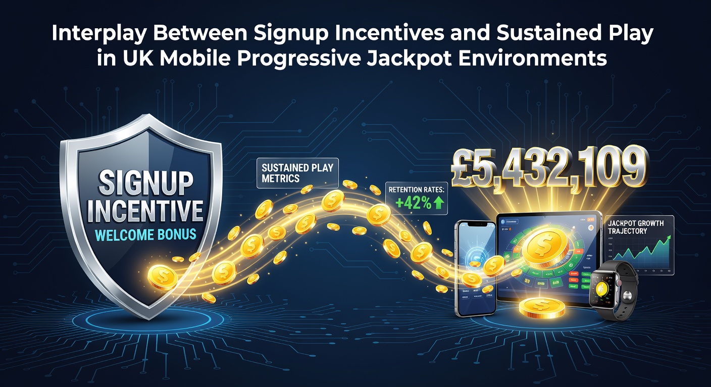 Mobile device displaying progressive jackpot interface with signup bonus indicators on UK gaming platform