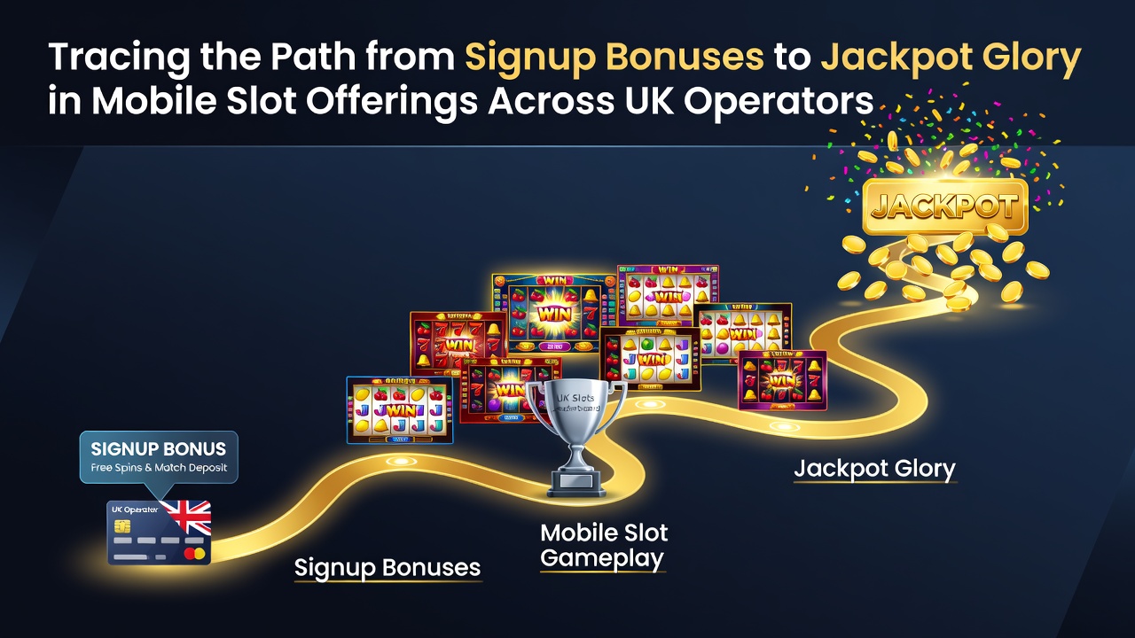 Mobile slot interface showing signup bonus activation and progressive jackpot meter on a UK operator platform
