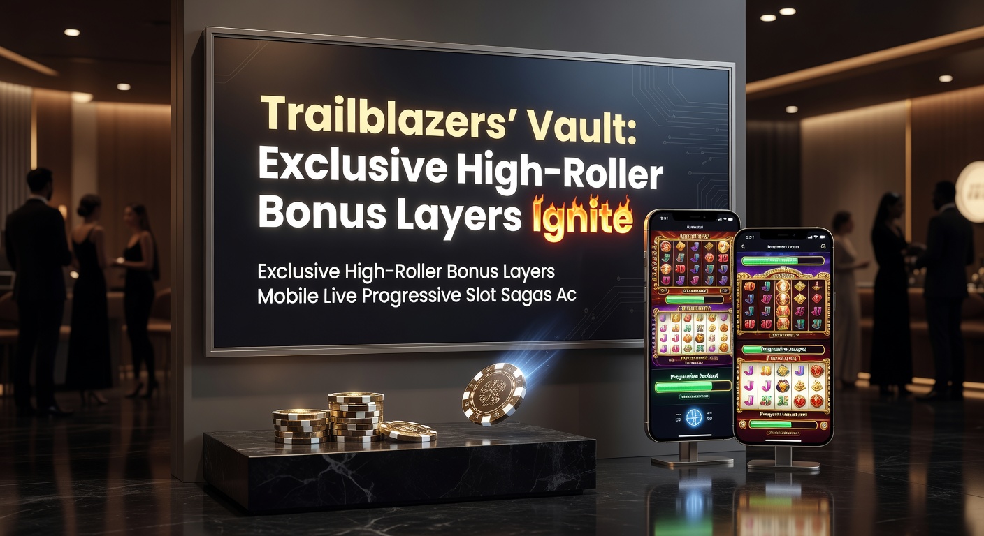 Close-up of a high-roller's mobile screen displaying Trailblazers' Vault layers, with glowing progressive jackpot meters and bonus multipliers stacking amid live dealer streams